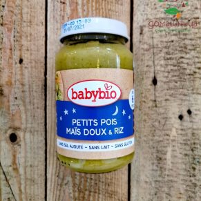 Зеленчуково пюре с грах, сладка царевица и ориз био 200гр Baby Bio 