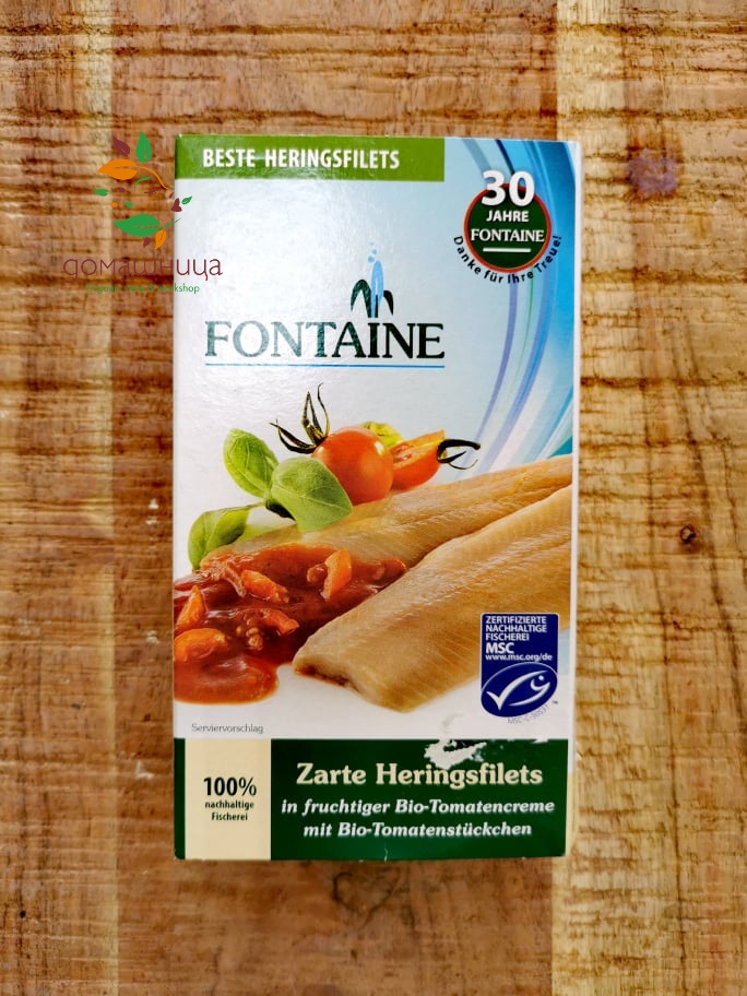 Филе от херинга в био доматен сос 200гр Fontaine
