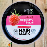 Маска за коса за обем Малина и асаи био 280мл Organic shop