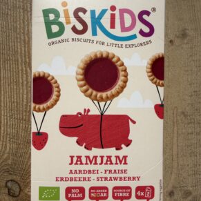 Бисквити детски с ягодов пълнеж био 120гр BisKids