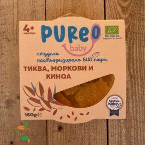 Пюре от тиква, моркови и киноа био 160гр Pureo