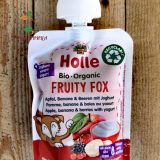 Пюре пауч ябълка, банан и горски плод с йогурт Fruity fox био 85гр Holle