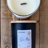 Натурална соева свещ Branded Pear черна с дървен фитил 210гр Scandles