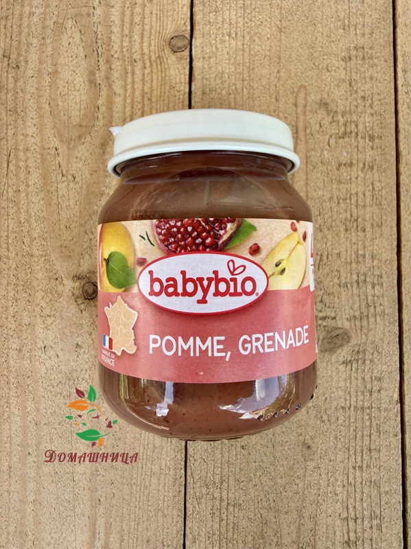 Плодово пюре Ябълка и Нар 4+ био 130гр Babybio