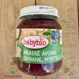 Плодово пюре Овес, Банан и Синя боровинка 6+ месец био 130гр Babybio