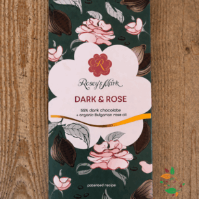 Черен шоколад с рози без захар 52гр Rosey's Mark