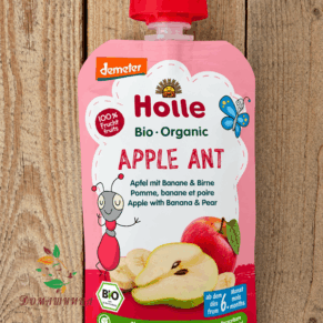 Пюре пауч бълка, банан и круша Apple ant био 100гр Holle