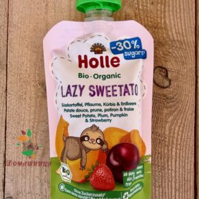 Пюре пауч сладък картоф, слива, тиква и ягода Lazy Sweetato био 100гр Holle
