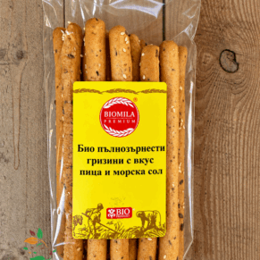 Гризини с вкус пица и морска сол био 100гр Biomila