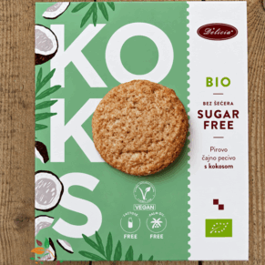 Бисквити с кокос без захар био 125гр Delicia