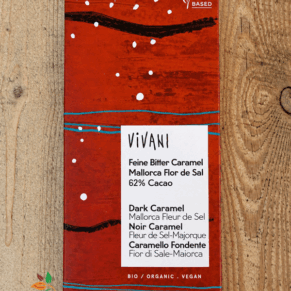 Черен шоколад Карамел и Морска сол Майорка 62% био 80гр Vivani