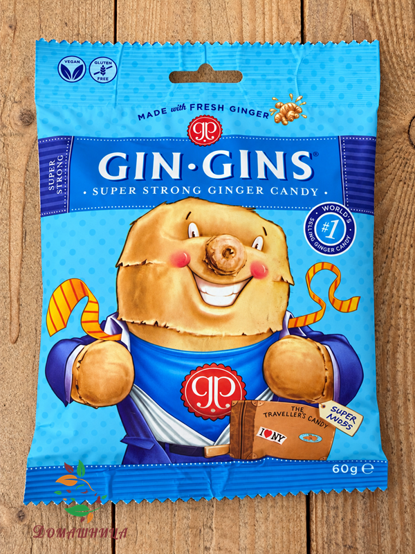 Бонбони с 30% джинджифил 60гр Ginger People