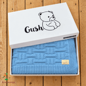 Детско памучно одеяло organic cotton Цвят Наситено син 1бр Gush®
