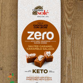 Млечен шоколад със солен карамел без захар 100гр Chocolates Sole